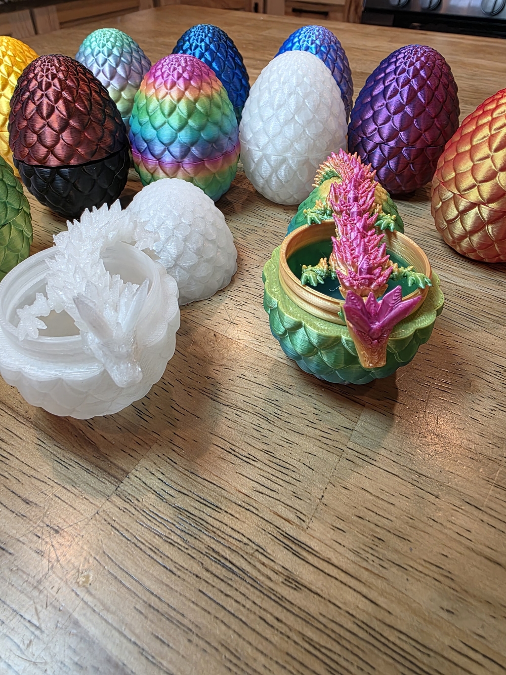 12- 3D Printed Rainbow Dragon Eggs - Multicolor - Picture 2 of 6